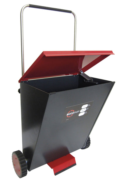 ECCOTARP metal sorbent dispenser cart SDC-05 metall sorbentvagn pulverabsorbent dispenservagn oljeprodukt läckage kemikalieläckage pulverströare industriell spillhantering justerbart handtag 750-1300 mm regnsäker metallkonstruktion rostfritt stål industriella lagerhylsor vibrationslössning rotationsskopa jämn spridning regnig väderskydd förstärkta stressområden slitstark ytfinish hjul 180 mm maxvolym 65 liter packstorlek 600x430x780 mm tomvikt 22 kg brandkår transport logistik industri akut respons.