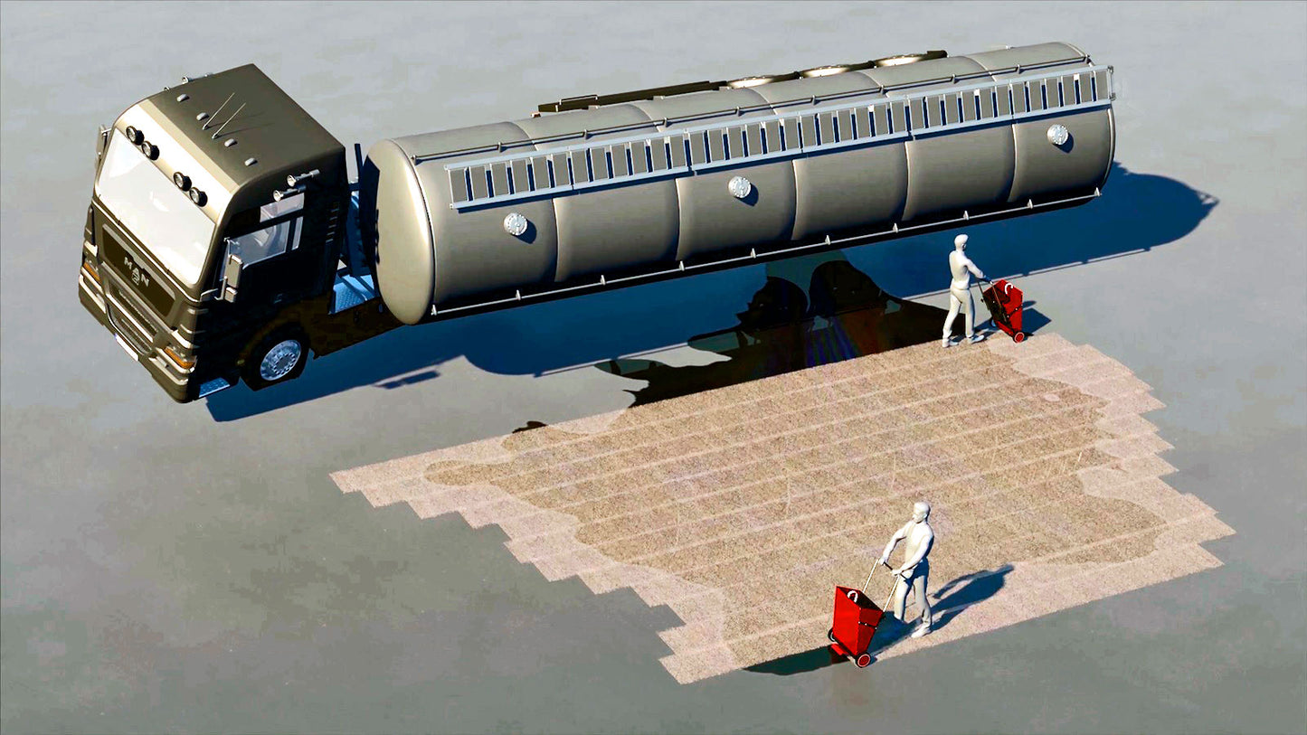 ECCOTARP hopfällbar dispenservagn SDC-03 Plus vikbar sorbentvagn pulverabsorbent dispensering oljeläckage kemikalieläckage justerbar spridningsbredd 440 mm max kapacitet 65 liter hopfällbar transport 190 mm bred kemikalieresistent material magnetisk ankare magnetisk spridplatta fotkontroll AISI 304 rostfritt stål industrihjul vibrationssäker rotationsskopa jämn spridning justerbart handtag 750-1300 mm kompakt förvaring räddningstjänst industri akut respons.

